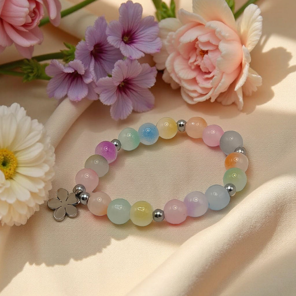 Kolorowa bransoletka z zawieszką w kształcie kwiatu Lunnea